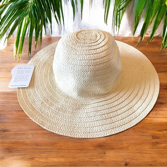 RAE DUNN “VACAY MODE” Wide Brim Straw Hat - UPF 50+ - NWT - Picture 2 of 8